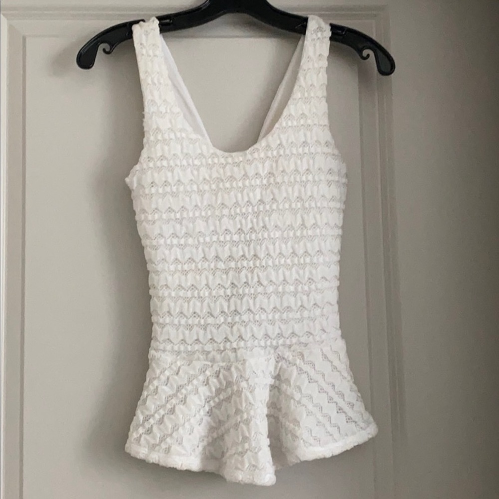 White lace peplum top - S